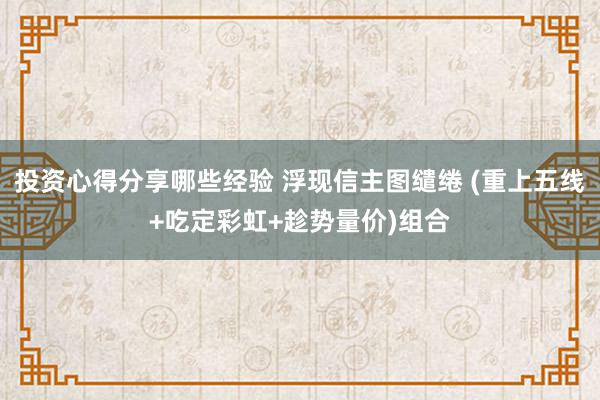 投资心得分享哪些经验 浮现信主图缱绻 (重上五线+吃定彩虹+趁势量价)组合