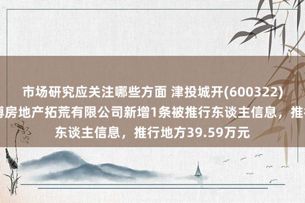 市场研究应关注哪些方面 津投城开(600322)控股的天津市华博房地产拓荒有限公司新增1条被推行东谈主信息，推行地方39.59万元