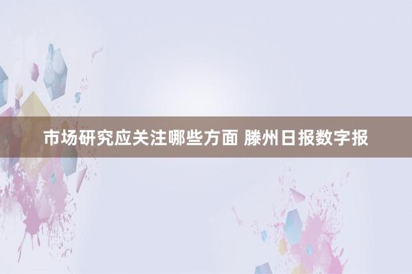 市场研究应关注哪些方面 滕州日报数字报