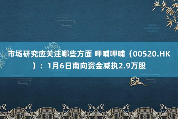 市场研究应关注哪些方面 呷哺呷哺（00520.HK）：1月6日南向资金减执2.9万股