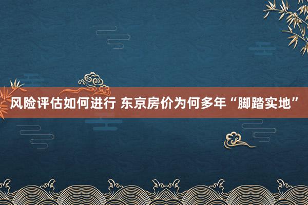 风险评估如何进行 东京房价为何多年“脚踏实地”