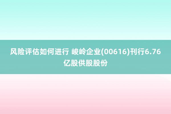 风险评估如何进行 峻岭企业(00616)刊行6.76亿股供股股份