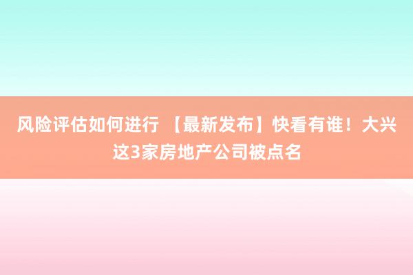 风险评估如何进行 【最新发布】快看有谁！大兴这3家房地产公司被点名