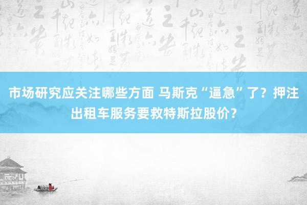 市场研究应关注哪些方面 马斯克“逼急”了？押注出租车服务要救特斯拉股价？