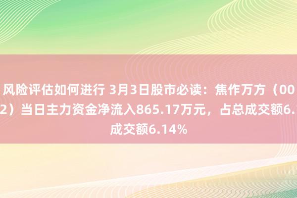 风险评估如何进行 3月3日股市必读：焦作万方（000612）当日主力资金净流入865.17万元，占总成交额6.14%