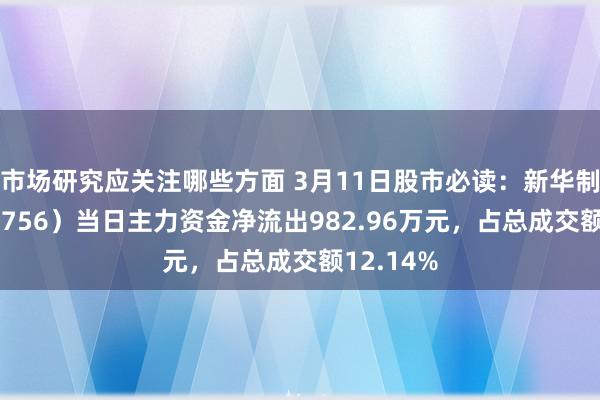 市场研究应关注哪些方面 3月11日股市必读：新华制药（000756）当日主力资金净流出982.96万元，占总成交额12.14%