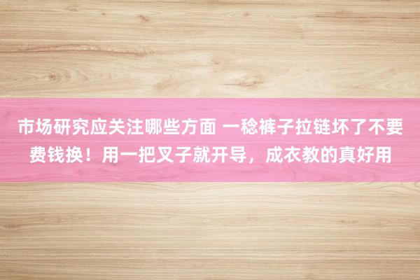 市场研究应关注哪些方面 一稔裤子拉链坏了不要费钱换！用一把叉子就开导，成衣教的真好用