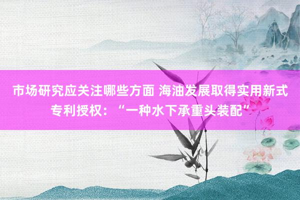 市场研究应关注哪些方面 海油发展取得实用新式专利授权：“一种水下承重头装配”