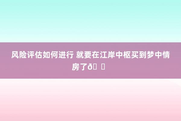 风险评估如何进行 就要在江岸中枢买到梦中情房了🏠